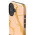 Pink Gold and Black Marble iPhone 16 Plus Impact Case